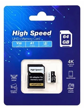 ELBA High Speed 64GB A1 V30 U3 Micro Hafıza Kartı Class10