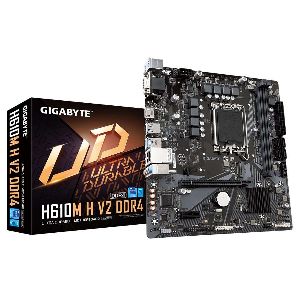GIGABYTE H610M-H V2 DDR4 M2 PCIe NVME HDMI VGA LGA1700P ANAKART