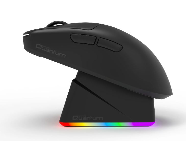 QUANTUM GAMİNG Fluxmouse G13 Pro 3Mod Siyah (USB-C/2.4G/BT) 400mAh RGB Şarj İstasyon