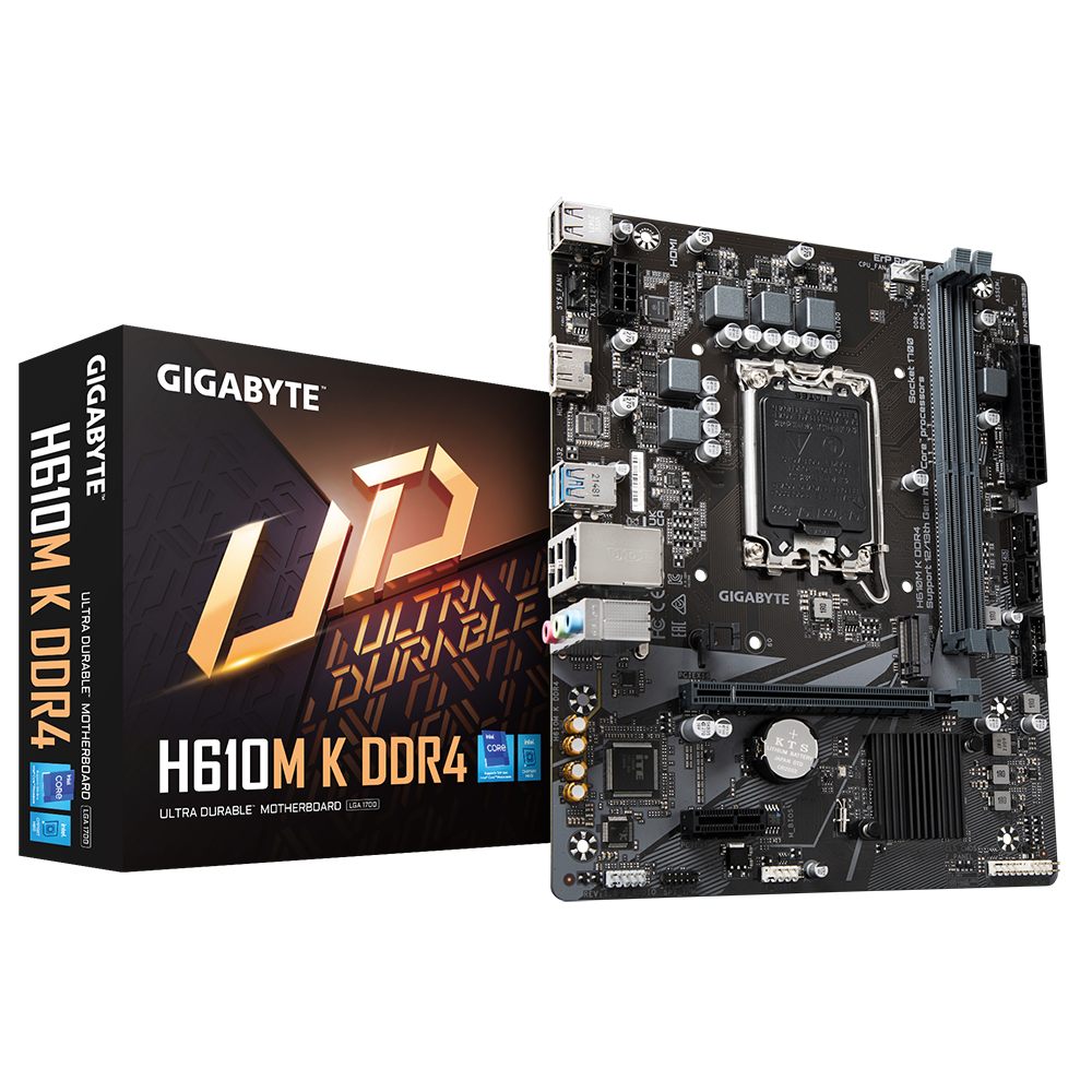 GIGABYTE H610M-K DDR4 HDMI PCIe 16X v4.0 1700p mATX