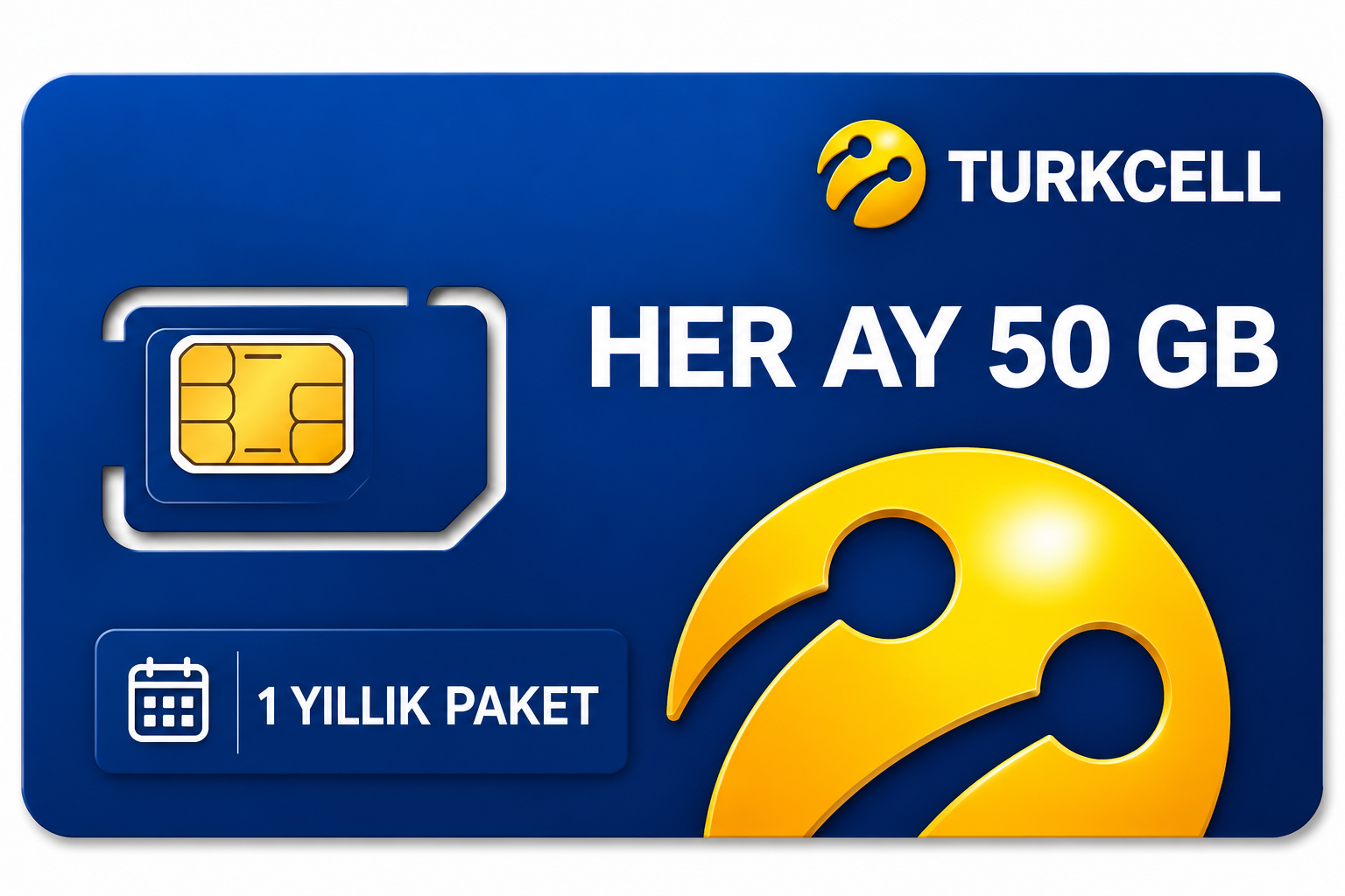 TURKCELL M2M DATA SİM HAT 50GB AYLIK  12 AYLIK DATA HATTI