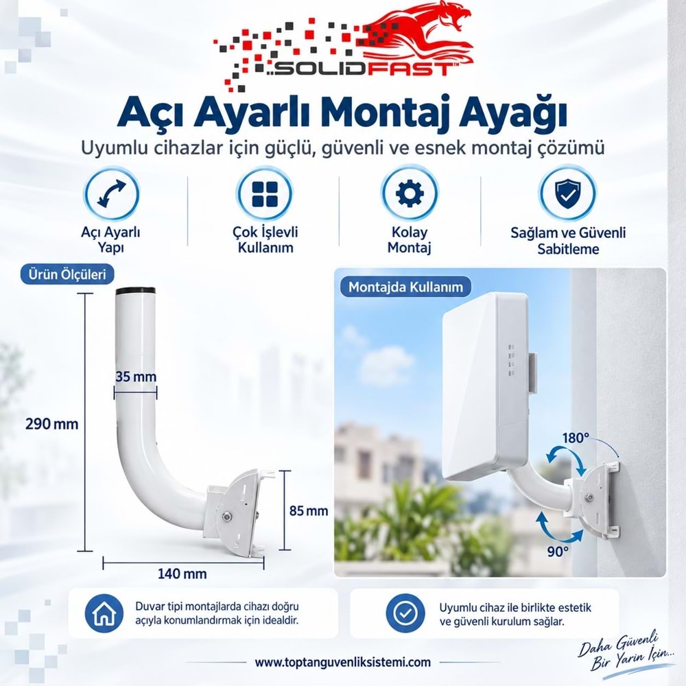 SECURITECH ANTEN CPE  AP BRIDGE L MONTAJ AYAĞI AÇI AYARLI
