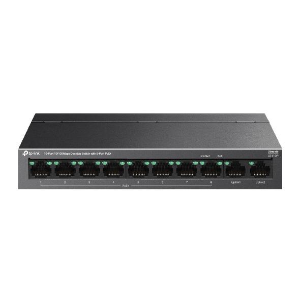 TP-LINK LS110P 8Port 10/100 Mbps Poe+ 2 Port 10/100 Uplink METAL KASA SWITCH